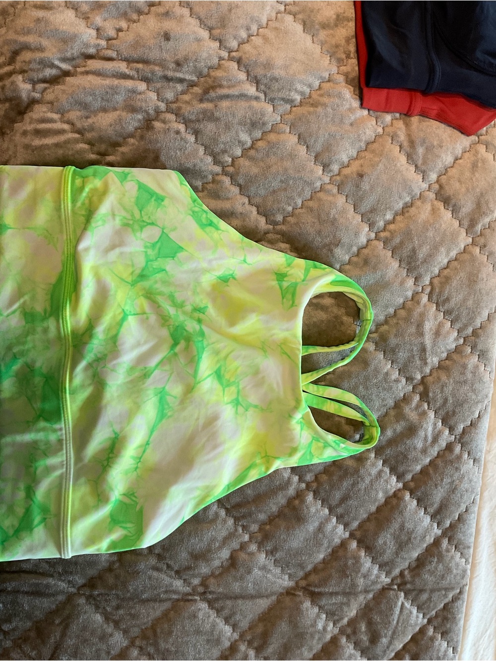 lululemon athletica Neon Green Tie-Dye Sports Bra